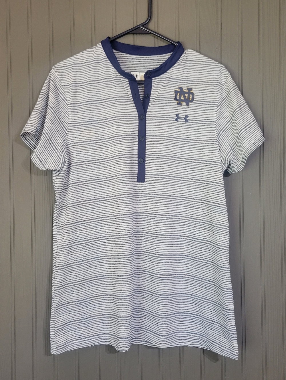 Under Armour Notre Dame Fighting Irish Short Sleeve T-Shirt Blue Women's Large